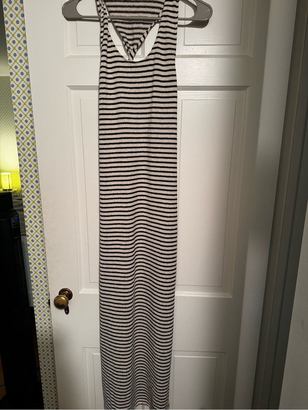 Zara Black and White Striped Sleeveless Maxi Dress